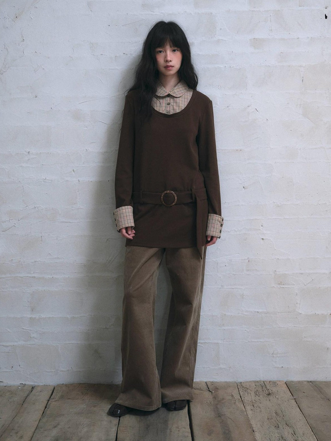 Dorydory Deep Brown Vintage Corduroy Natural Waist Women&