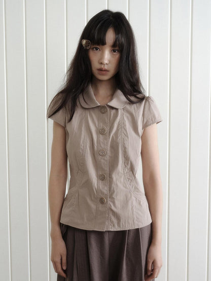 Dorydory Doll Collar Button Front Slim Fit Women&