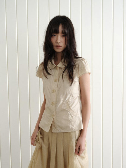 Dorydory Doll Collar Button Front Slim Fit Women&