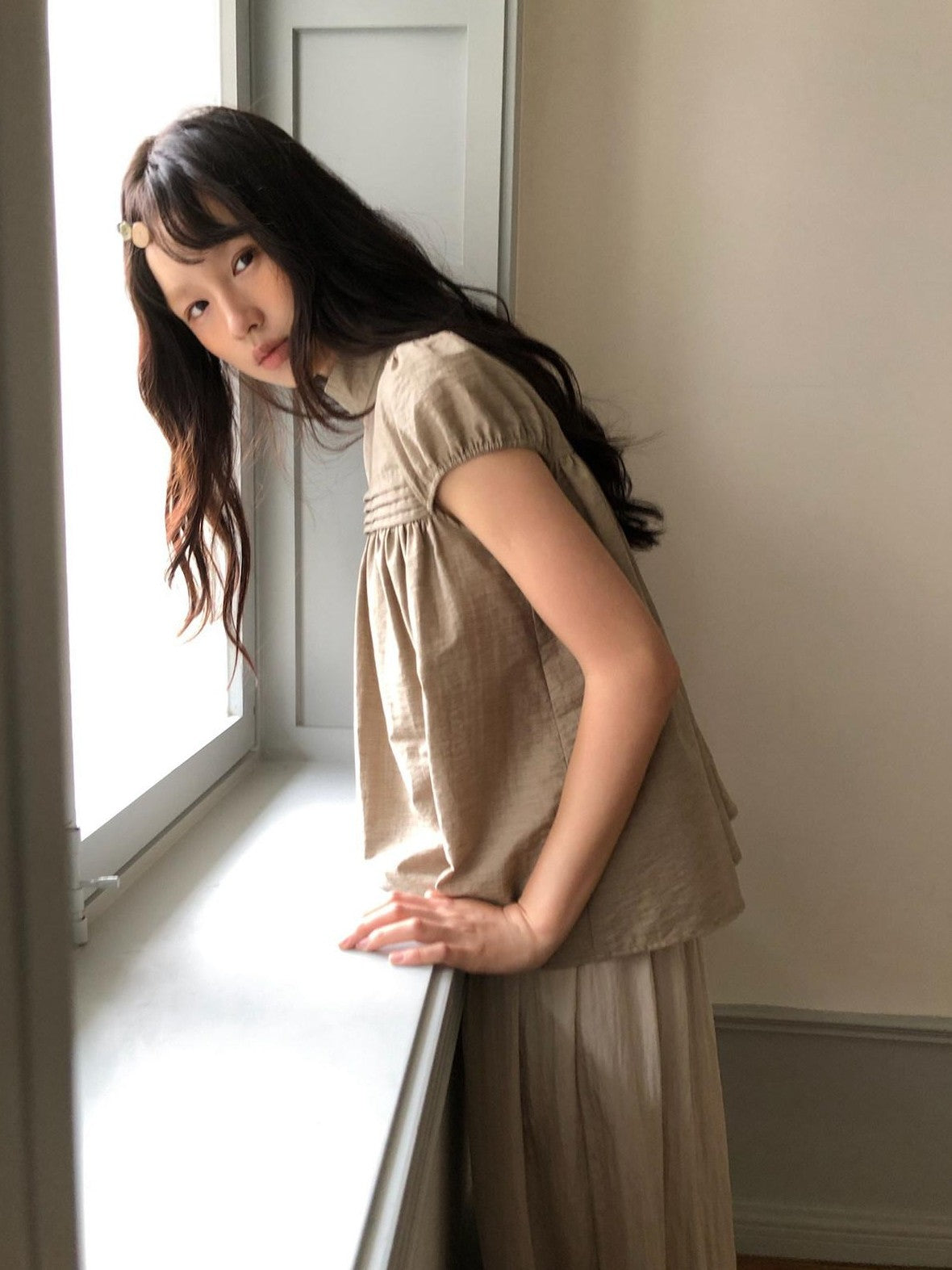 Dorydory Doll Collar Puff Sleeve Loose Women&