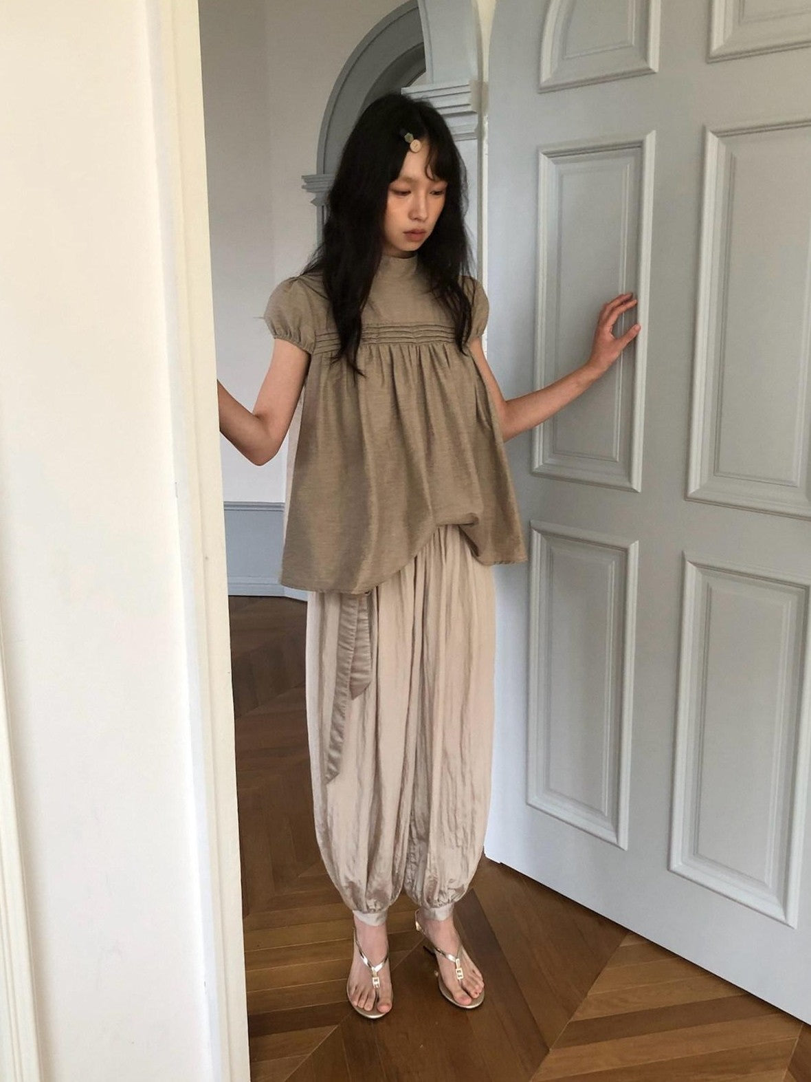 Dorydory Doll Collar Puff Sleeve Loose Women&
