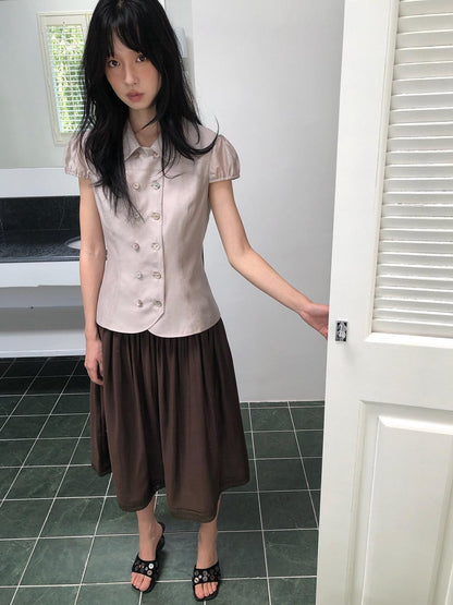 Dorydory Doll Collar Single Row Buttons Women&