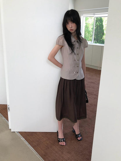 Dorydory Doll Collar Single Row Buttons Women&