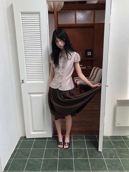 Dorydory Doll Collar Single Row Buttons Women&