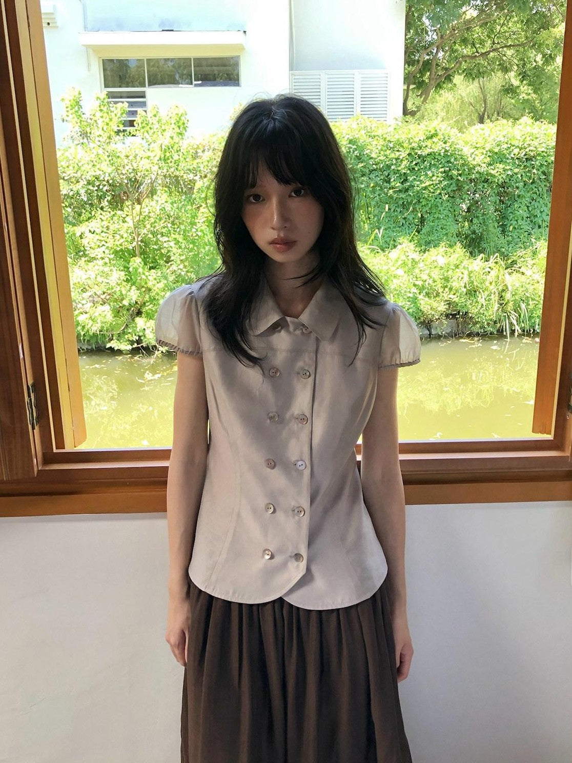 Dorydory Doll Collar Single Row Buttons Women&