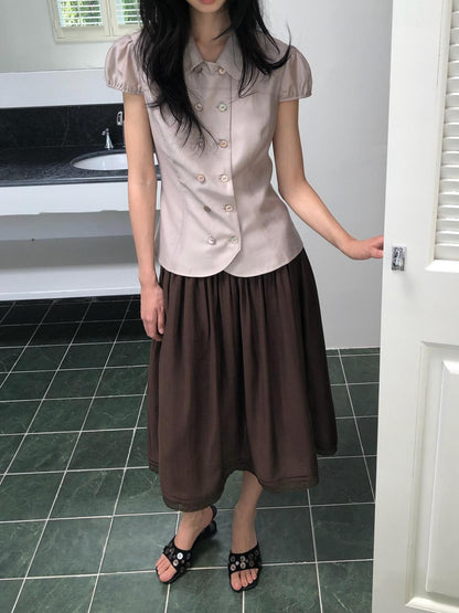 Dorydory Doll Collar Single Row Buttons Women&