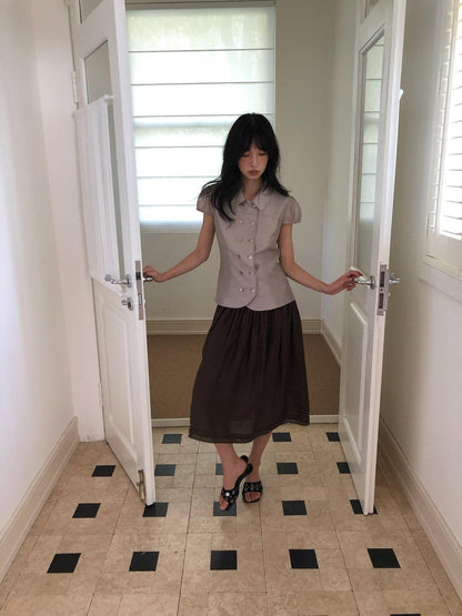 Dorydory Doll Collar Single Row Buttons Women&