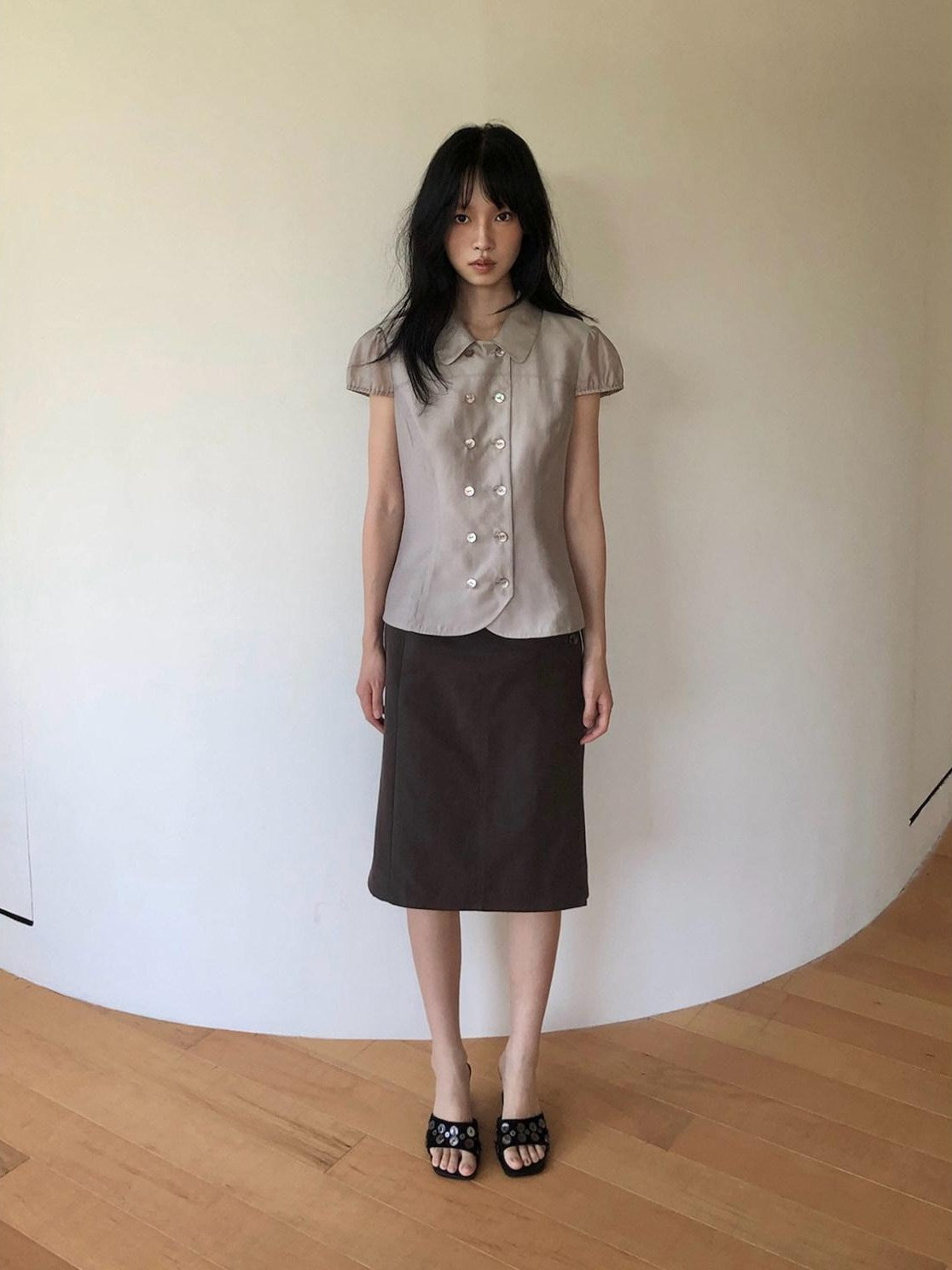 Dorydory Doll Collar Single Row Buttons Women&