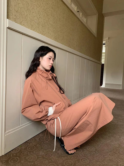 Dory Dory Pink Orange High Neck Ribbon Jacket