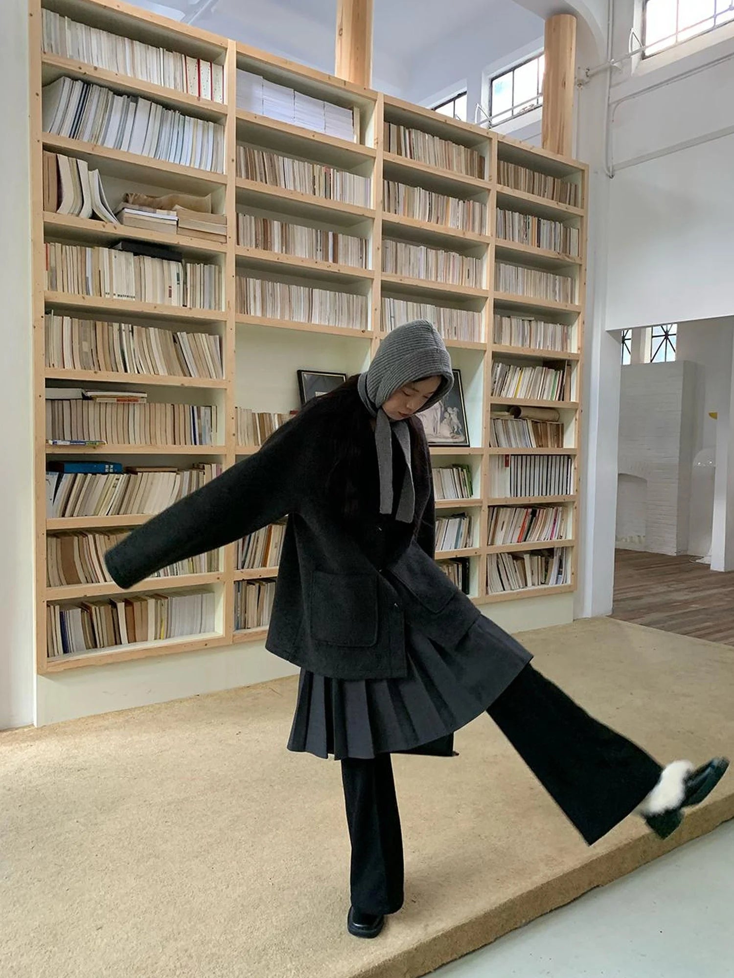 Double Breasted Wool Blend Coat 2024