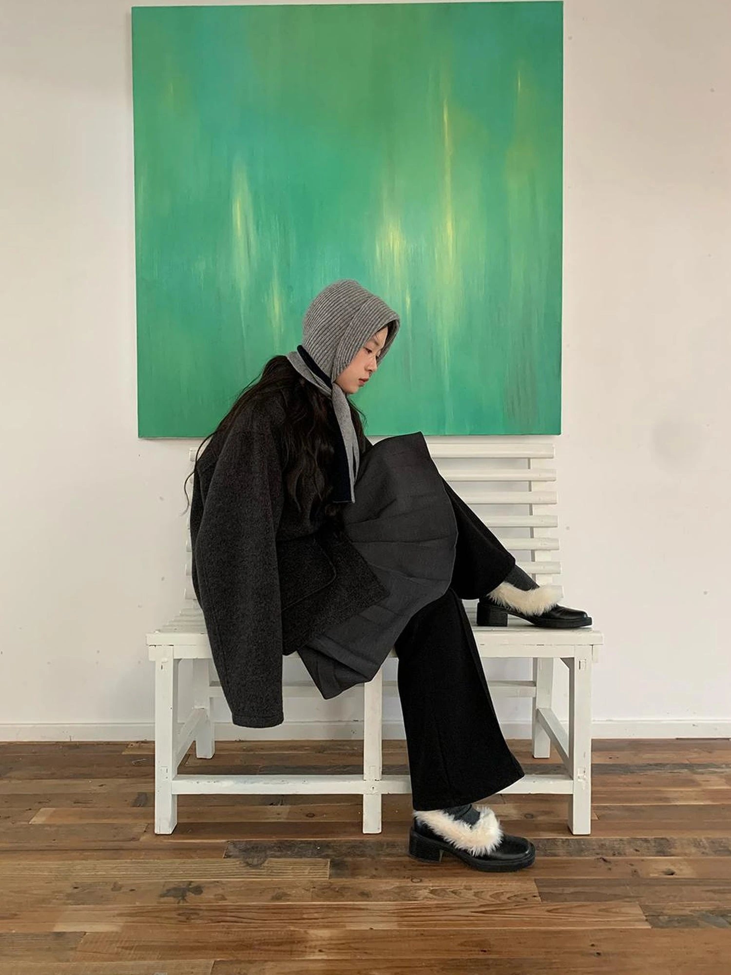 Double Breasted Wool Blend Coat 2024