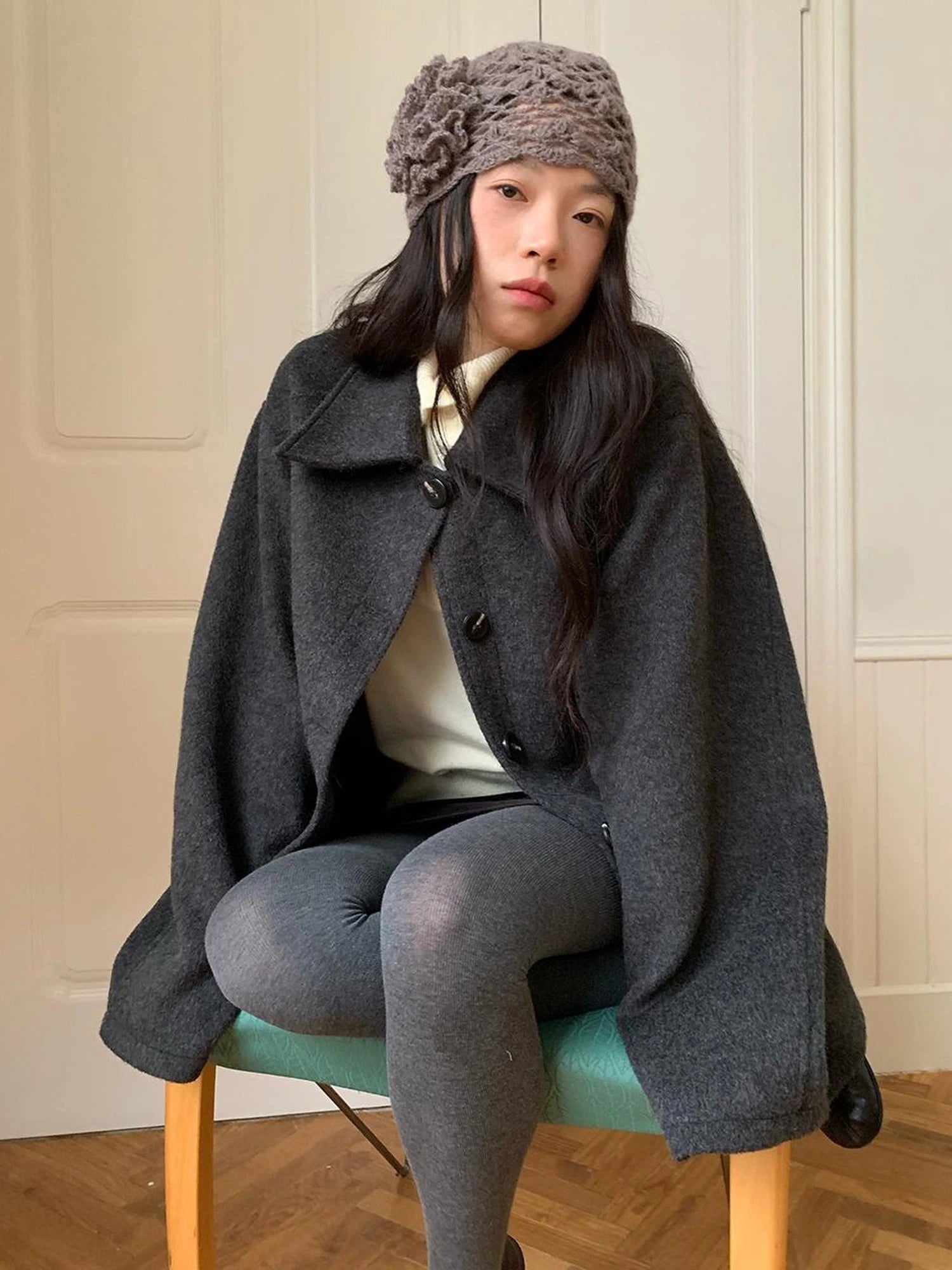 Double Breasted Wool Blend Coat 2024