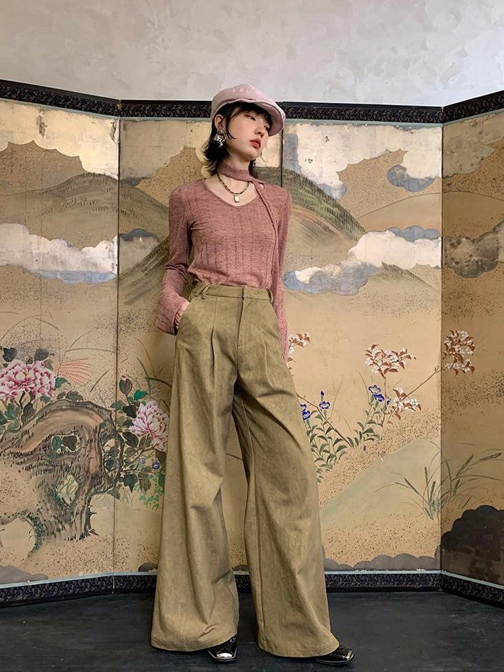 Dorydory Dusty Pink Hollowout Knit New Chinese Women&