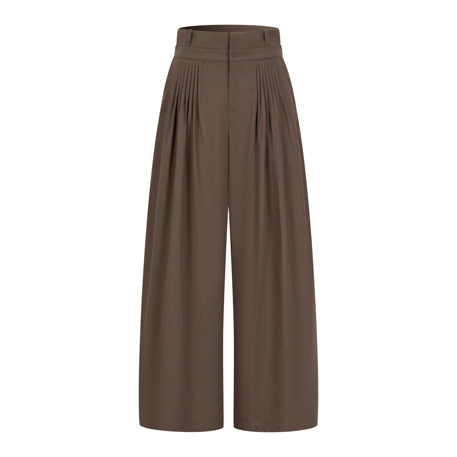 Dorydory_Earthy_Coffee_Vintage_Tuck_Pleat_High_Waist_Women&