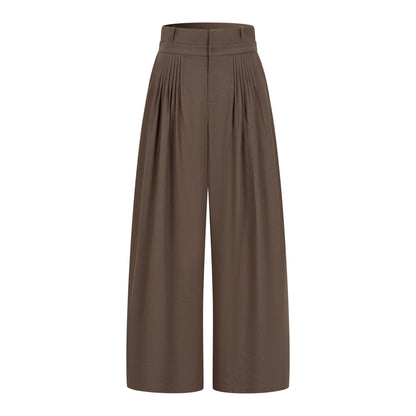 Dorydory_Earthy_Coffee_Vintage_Tuck_Pleat_High_Waist_Women&