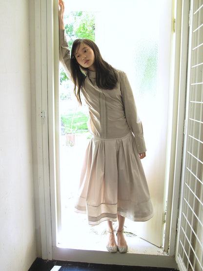 Dorydory Elegant Stand Collar Long Sleeve Lyocell Women&