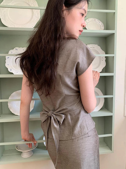 Embroidered Mandarin Collar White Shirt With Floral Lace Hem