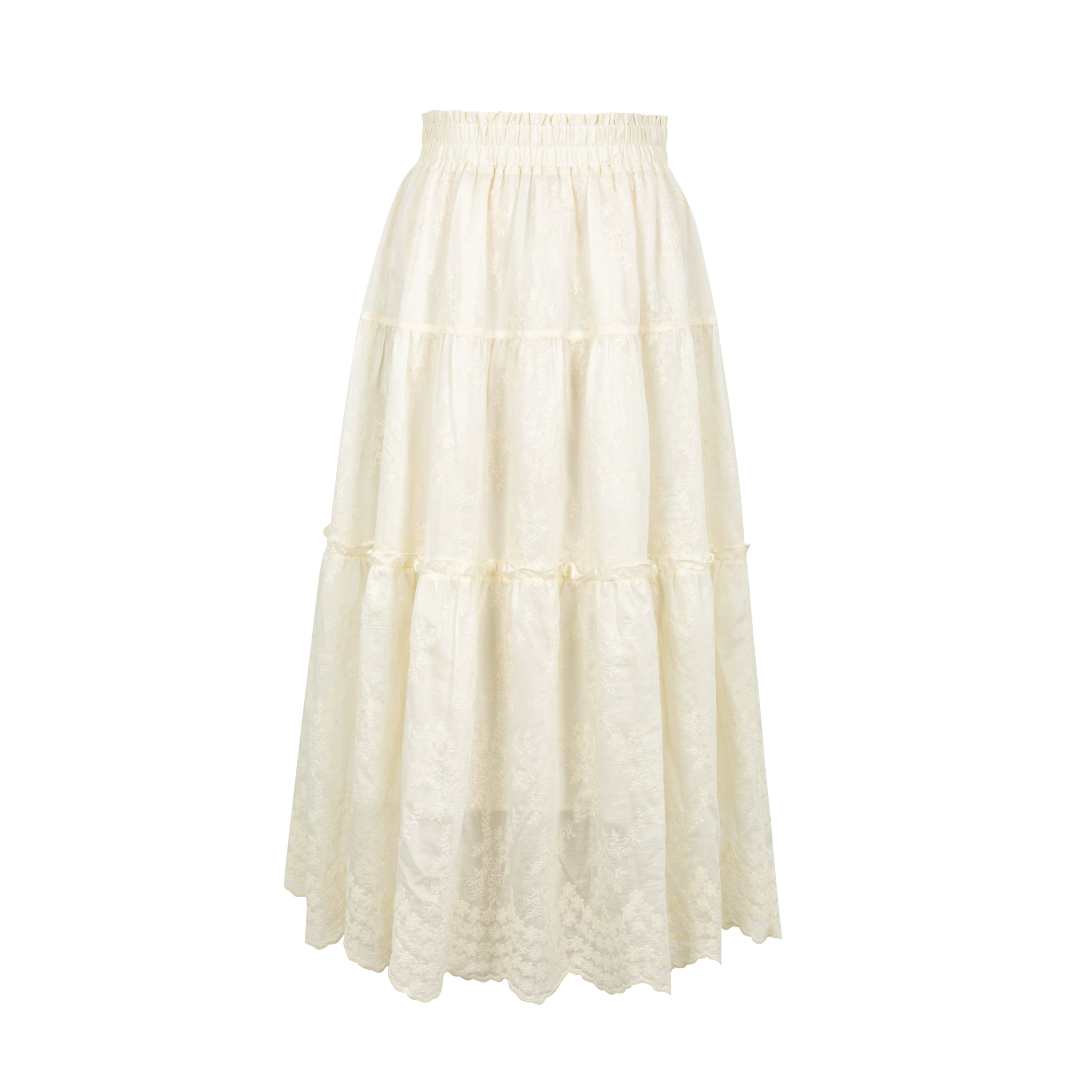 Dorydory_Embroidered_Wave_Hem_White_Skirt_Elegant_Floral_Lace_A_Line_Midi_MISSTT