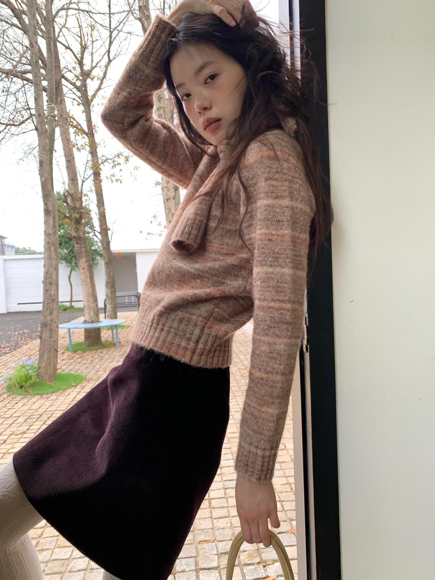Dorydory Fig Color Ribbed Corduroy Straight Women&