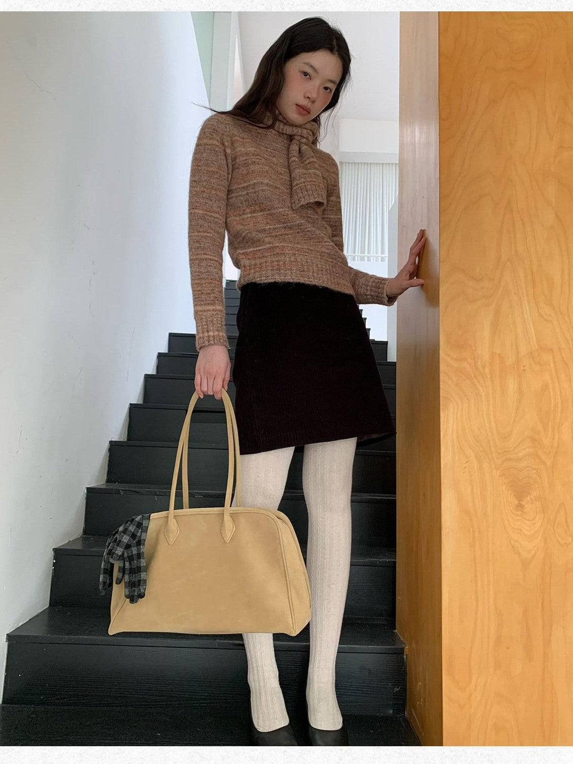 Dorydory Fig Color Ribbed Corduroy Straight Women&