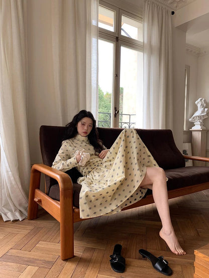 Floral Cotton High Waist A Line Maxi Skirt