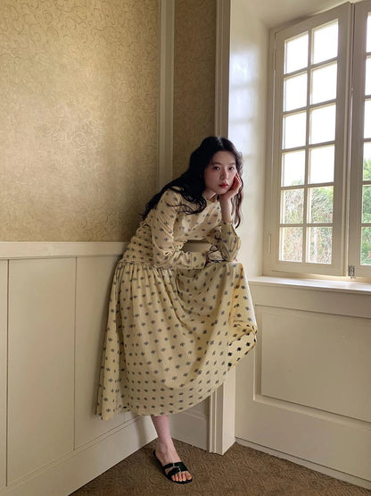 Floral Cotton High Waist A Line Maxi Skirt