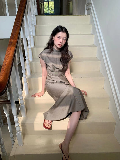 Flowy Midi Wrap Skirt With Asymmetric Hem