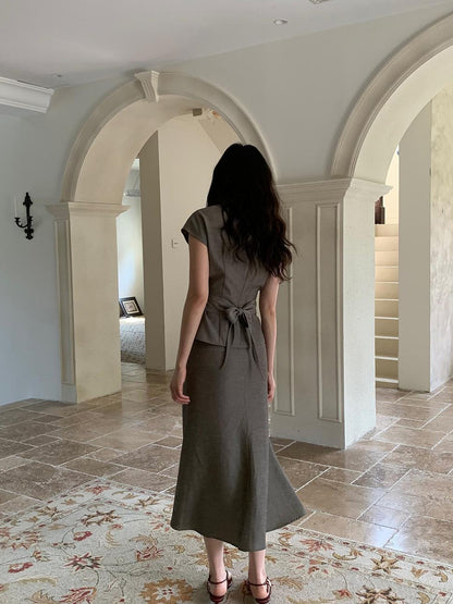 Dorydory Flowy Midi Wrap Skirt With Asymmetric Hem