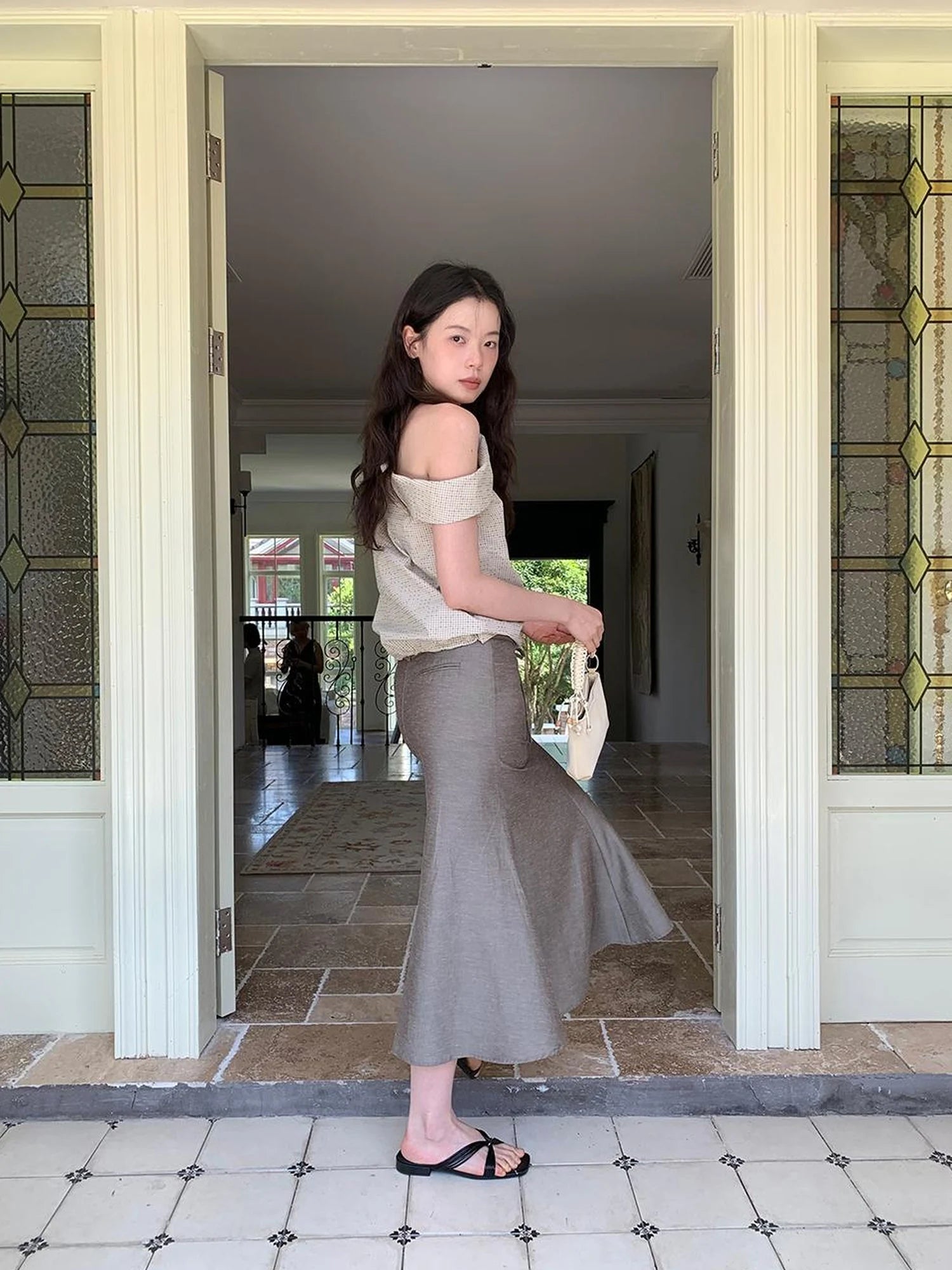 Flowy Midi Wrap Skirt With Asymmetric Hem