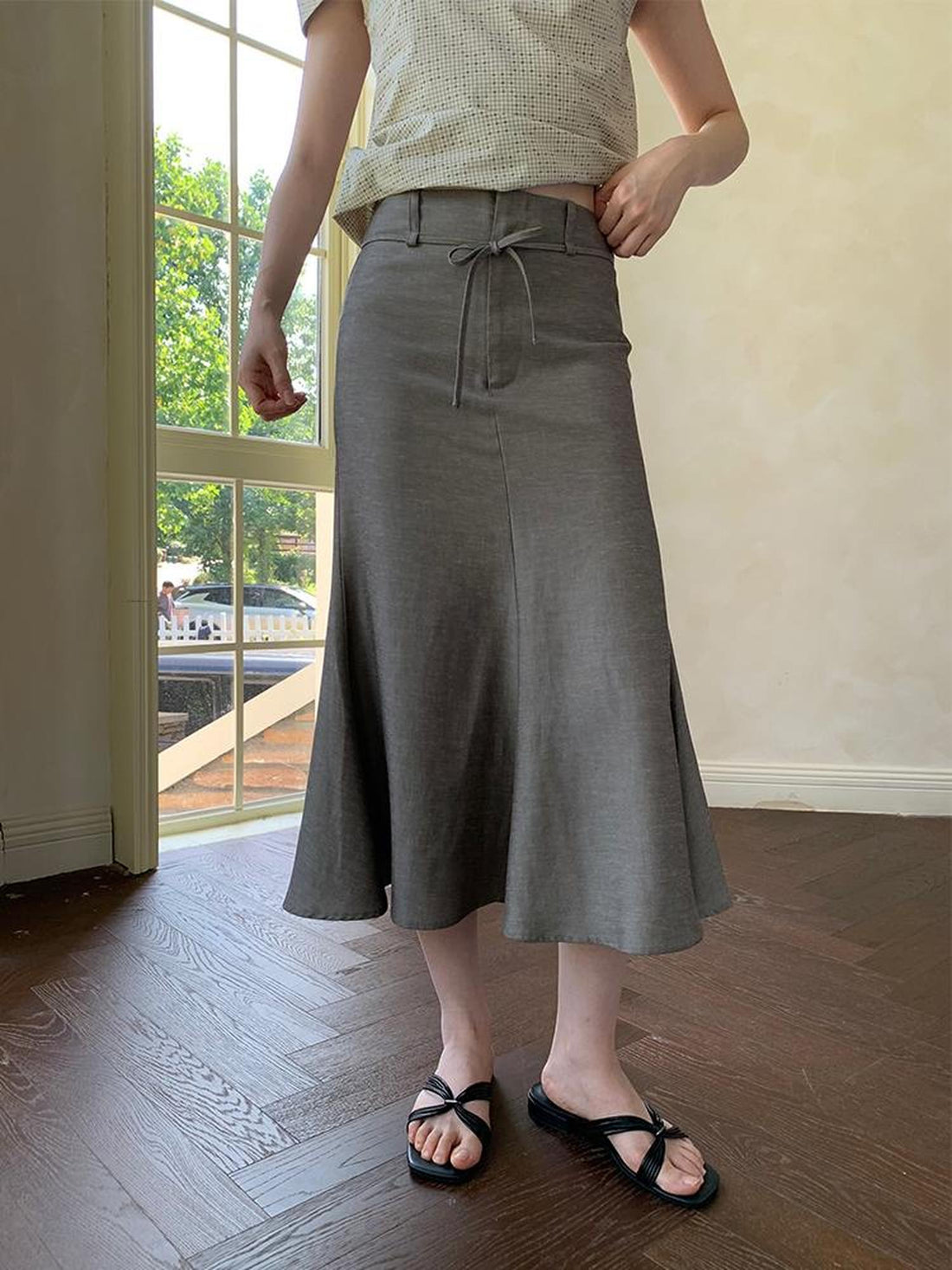 Dorydory Flowy Midi Wrap Skirt With Asymmetric Hem