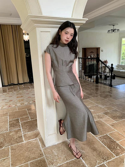 Flowy Midi Wrap Skirt With Asymmetric Hem