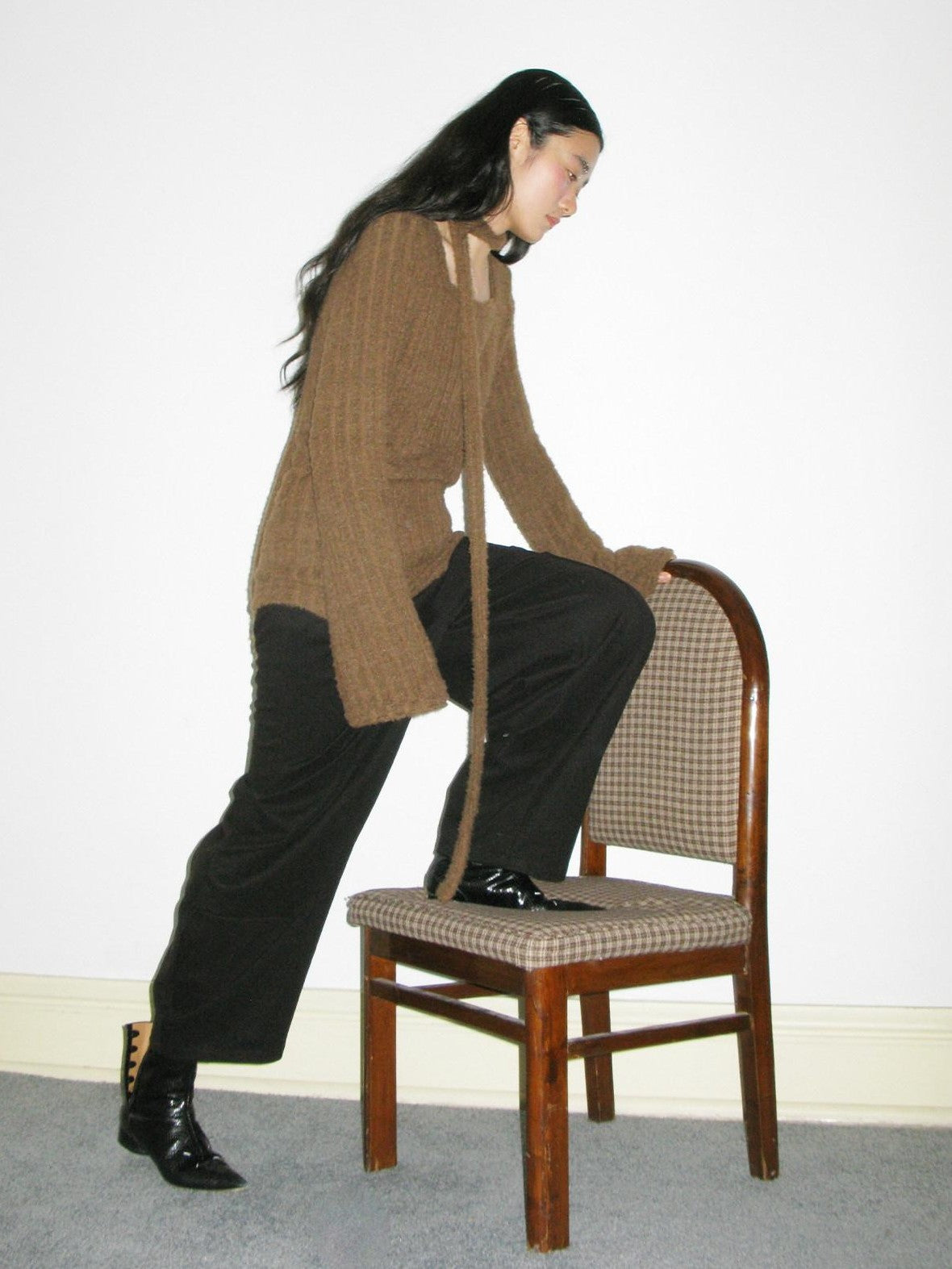 Dorydory Fuzzy Striped Knit Contemporary Chinese Women&