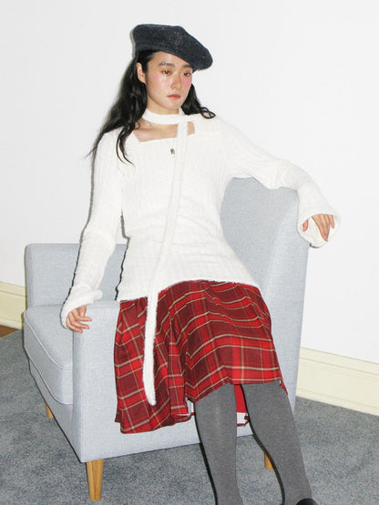 Dorydory Fuzzy Striped Knit Contemporary Chinese Women&