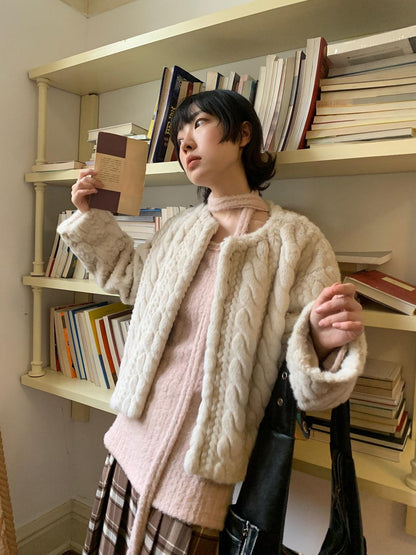 Dorydory Fuzzy Striped Knit Contemporary Chinese Women&