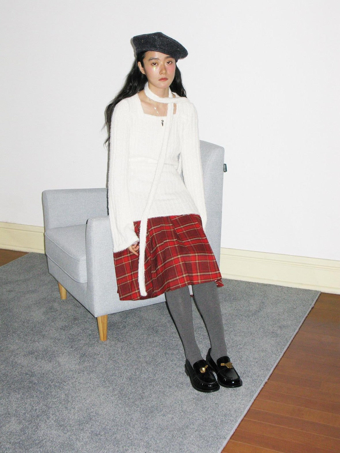 Dorydory Fuzzy Striped Knit Contemporary Chinese Women&