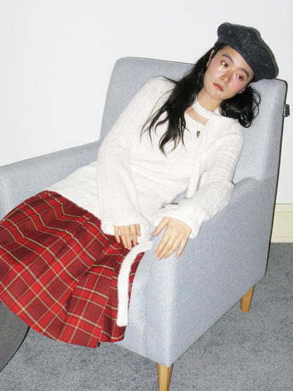 Dorydory Fuzzy Striped Knit Contemporary Chinese Women&