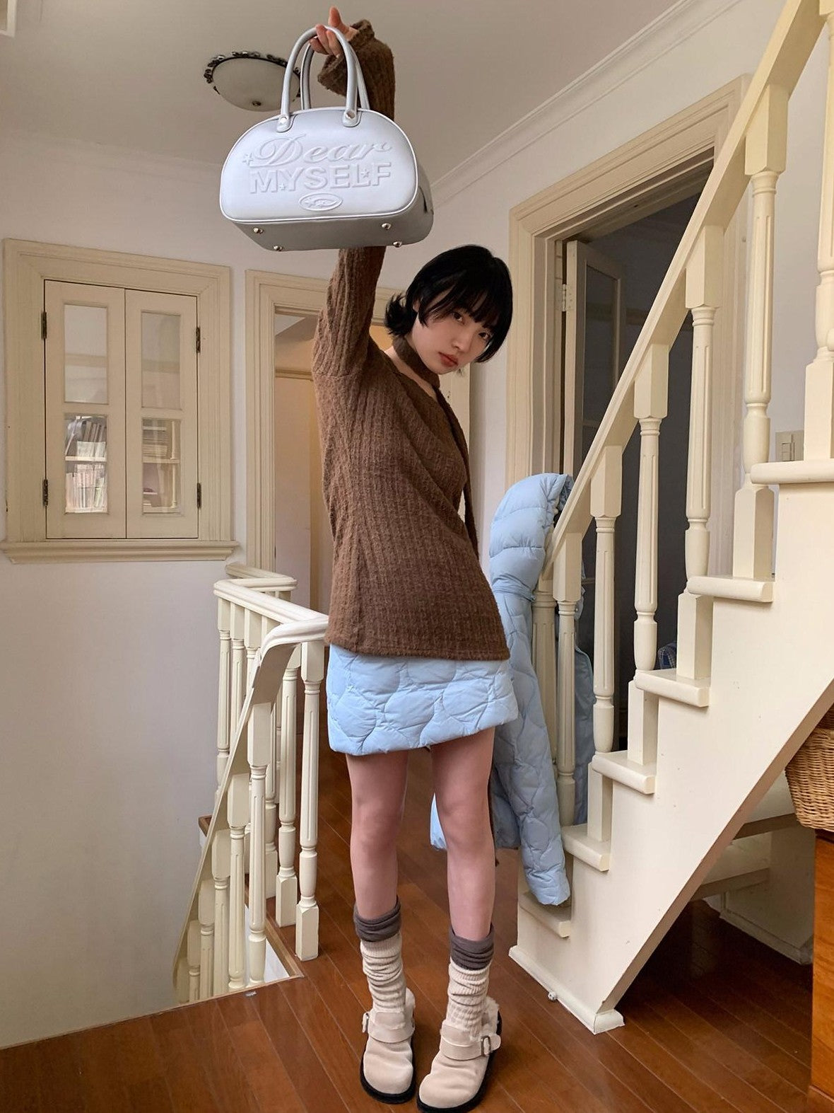 Dorydory Fuzzy Striped Knit Contemporary Chinese Women&