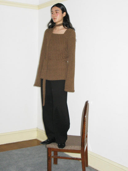 Dorydory Fuzzy Striped Knit Contemporary Chinese Women&