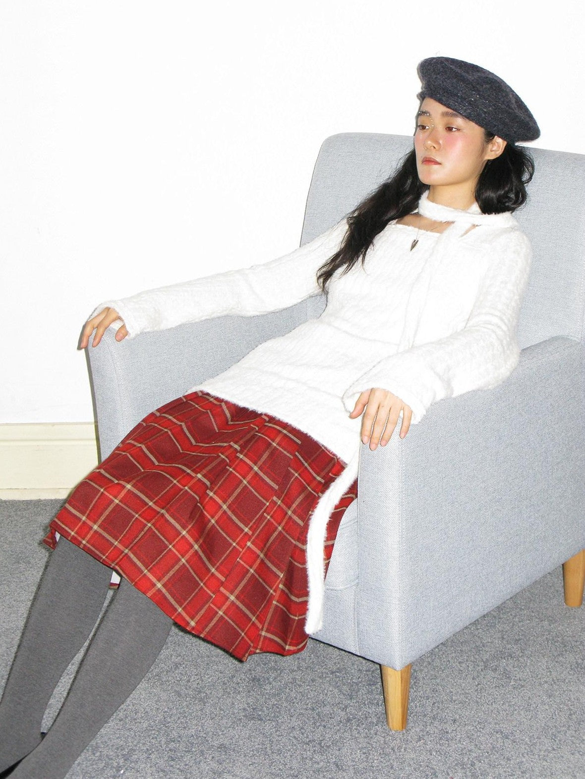Dorydory Fuzzy Striped Knit Contemporary Chinese Women&