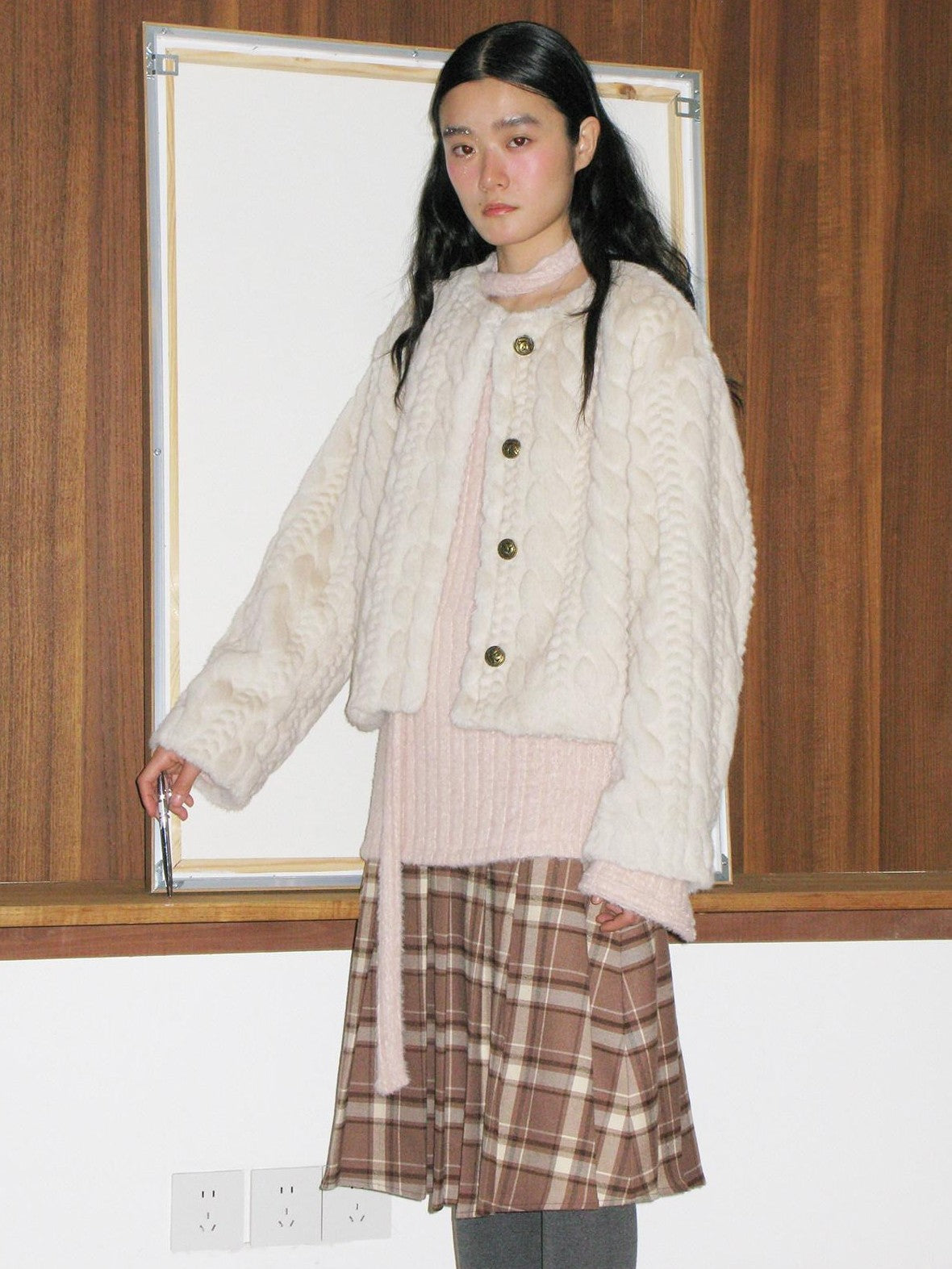 Dorydory Fuzzy Striped Knit Contemporary Chinese Women&