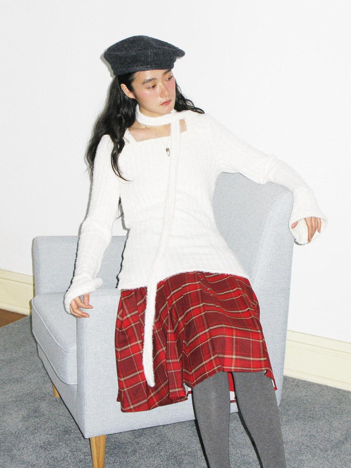 Dorydory Fuzzy Striped Knit Contemporary Chinese Women&