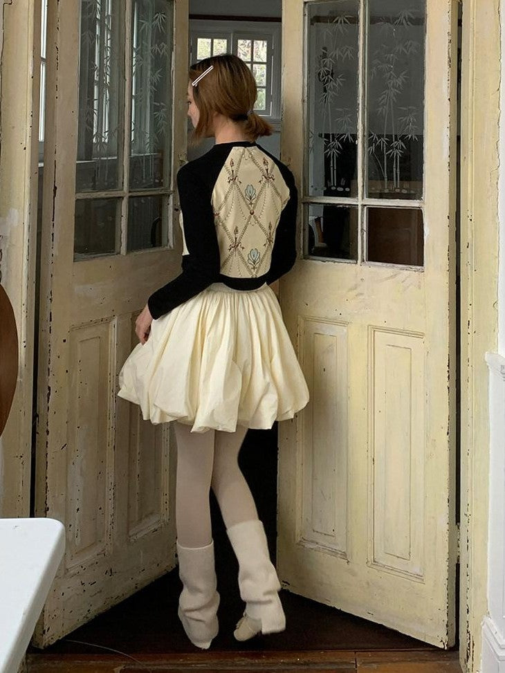 Dorydory Goose Yellow Patchwork Print Slim Women&