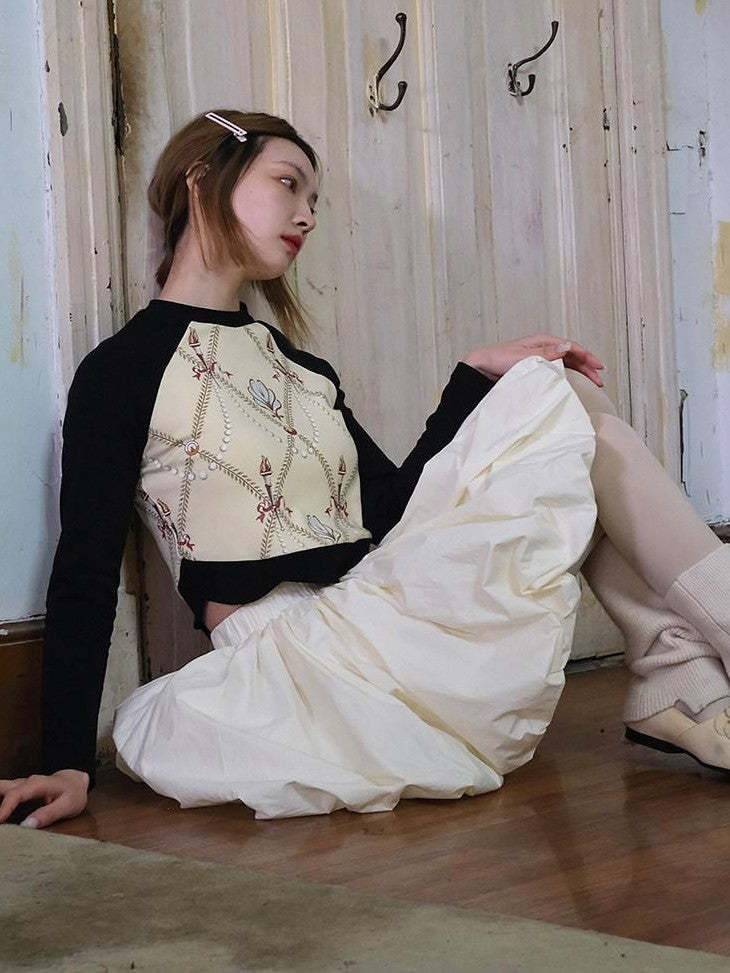 Dorydory Goose Yellow Patchwork Print Slim Women&