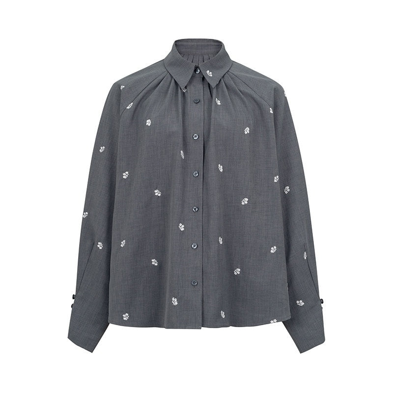 Dorydory_Gray_Embroidered_Polo_Collar_Women&