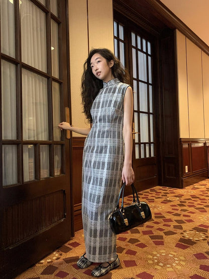 Dorydory Gray Gingham Lace Flocked Polka Dot Women&
