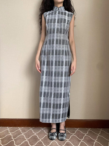 Dorydory Gray Gingham Lace Flocked Polka Dot Women&