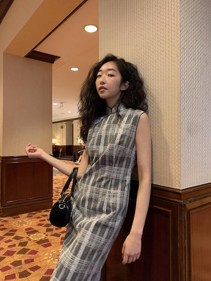 Dorydory Gray Gingham Lace Flocked Polka Dot Women&