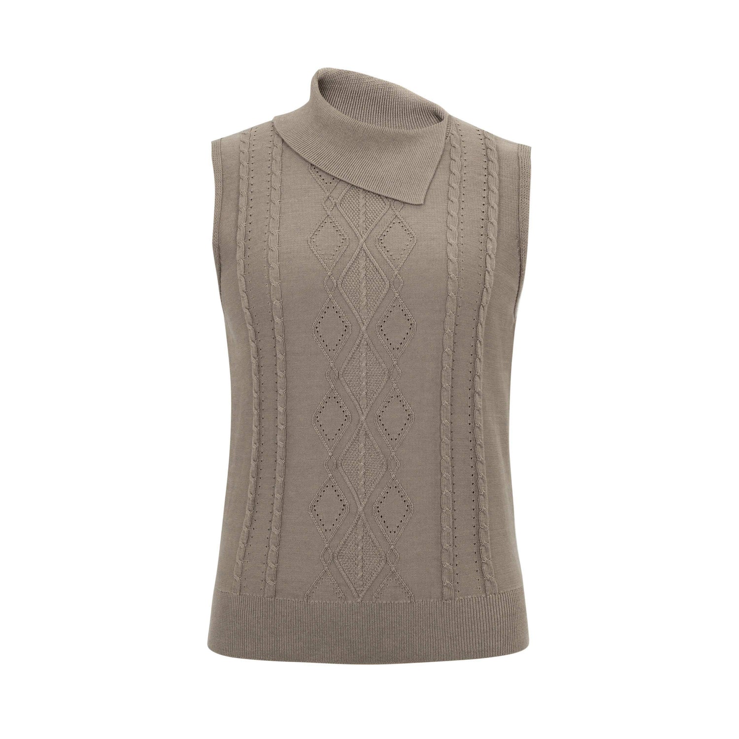 Dorydory_Gray_Green_Openwork_Knit_Lapel_Collar_Women&