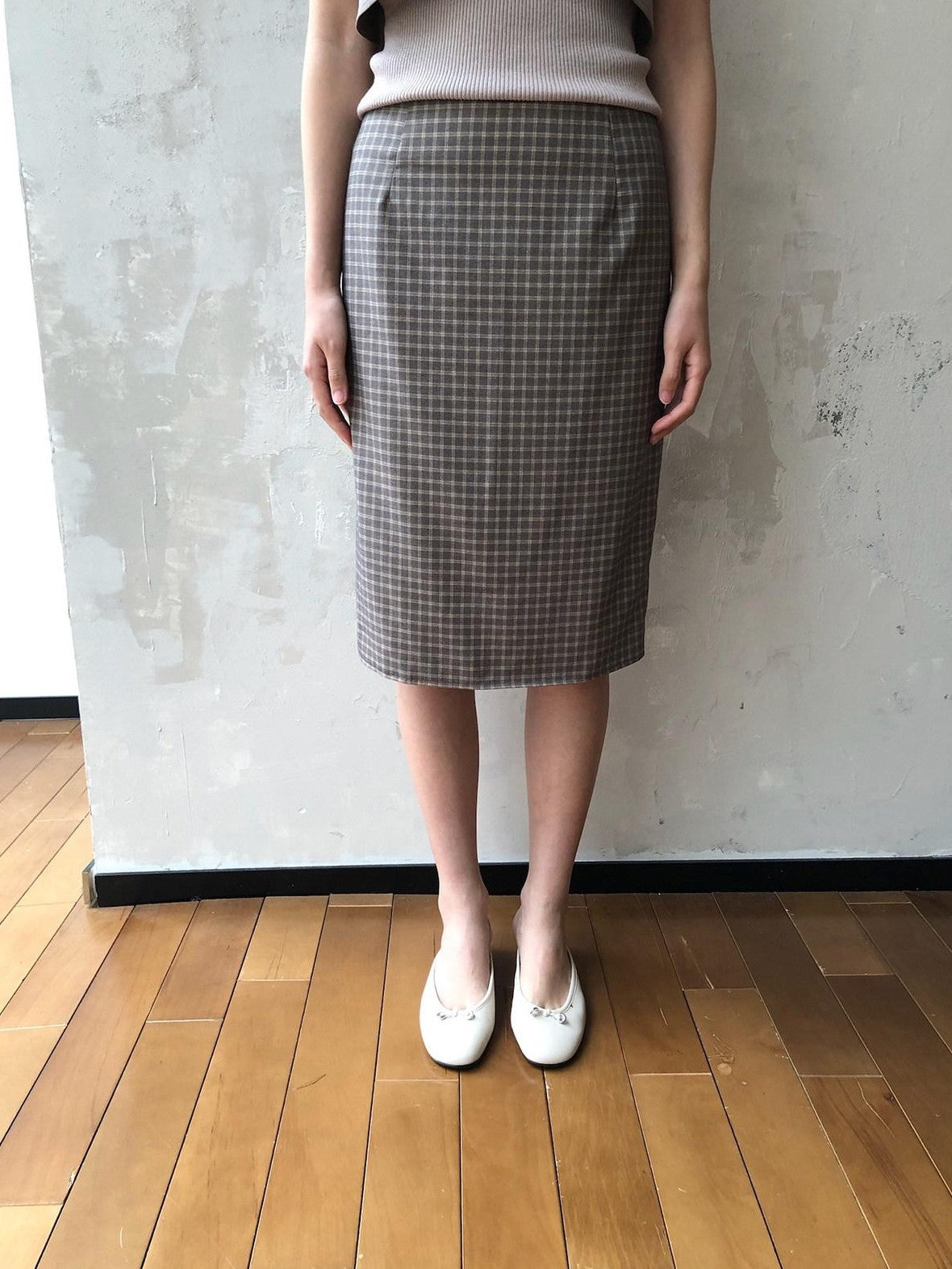 Dorydory Gray Purple Plaid Vintage Pencil Women&
