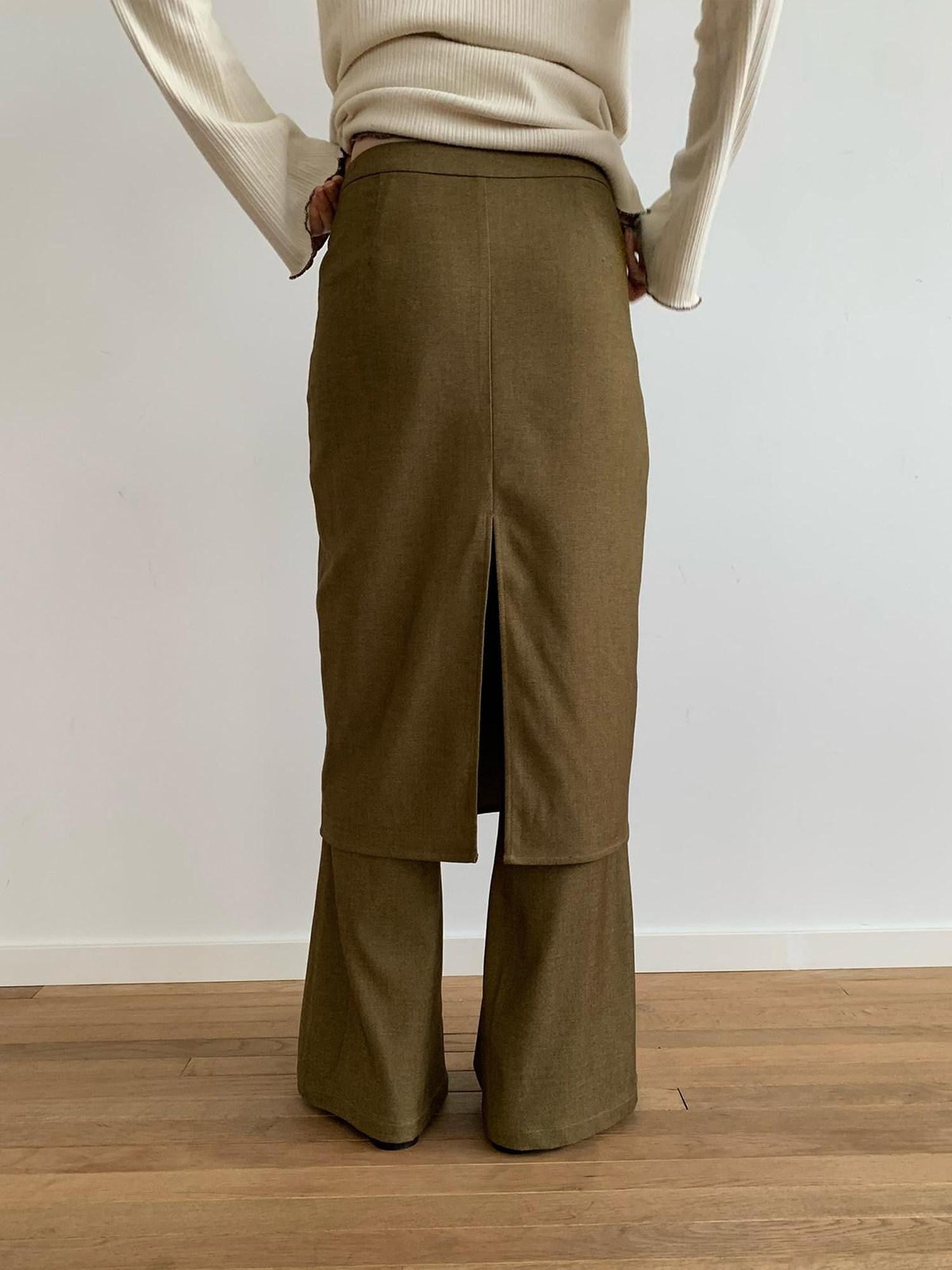 Dorydory Green Micro Flare Skort Relaxed Women&